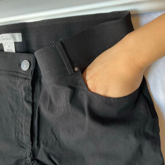 89th + Madison Women’s Denim Lightweight Straight Boot Cut Jeans size 12, Black - Picture 7 of 10